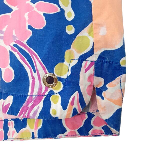 Lilly Pulitzer Ocean View Board Short Brilliant Blue It’s Electric Women M Beach - Picture 3 of 10